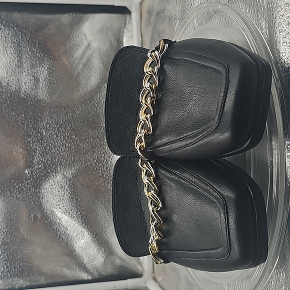C Black Ermonn MULES Chain Accents Sz 10 - Picture 2 of 11
